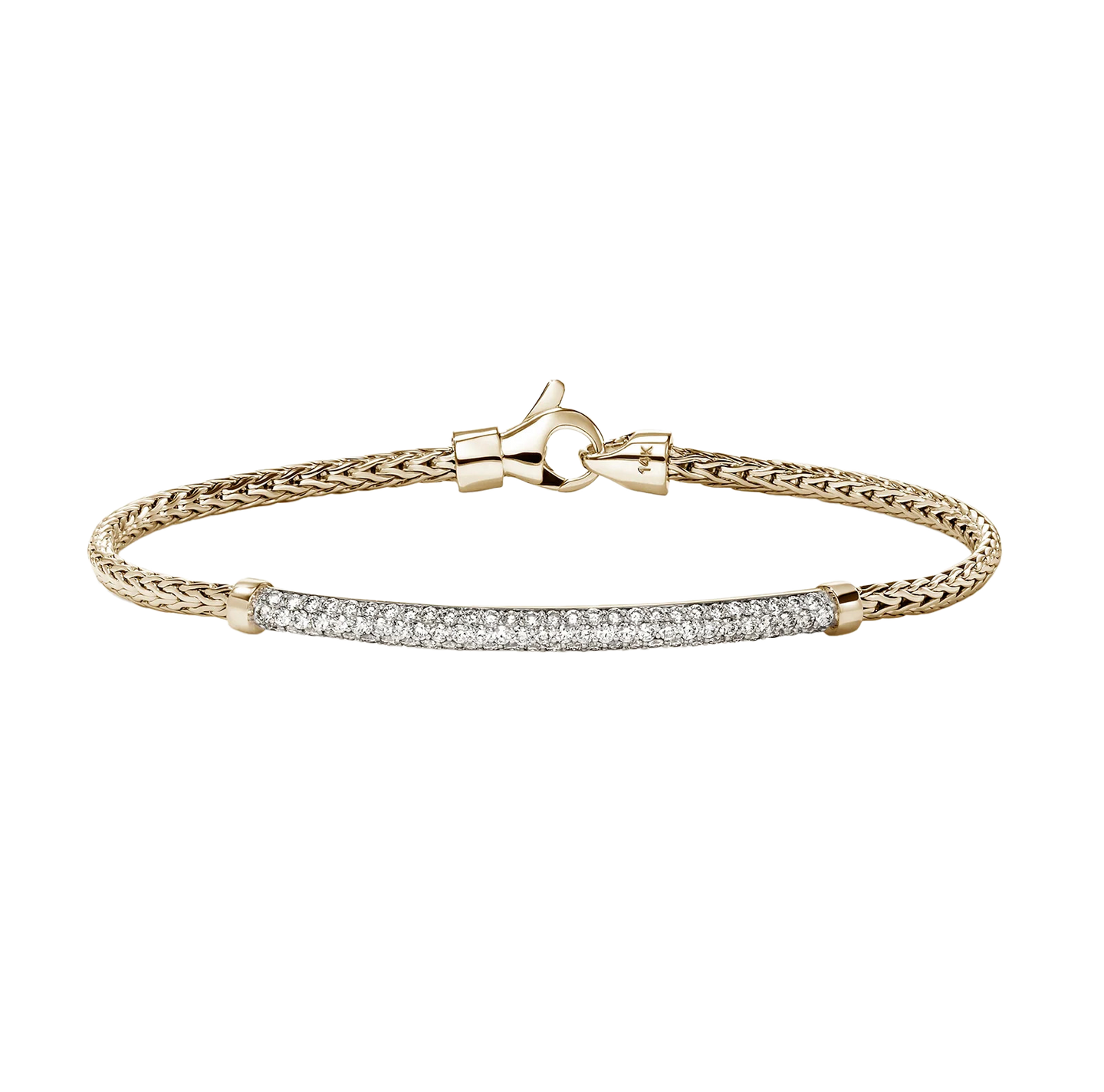John Hardy Essentials Yellow Gold Diamond Bar Bracelet