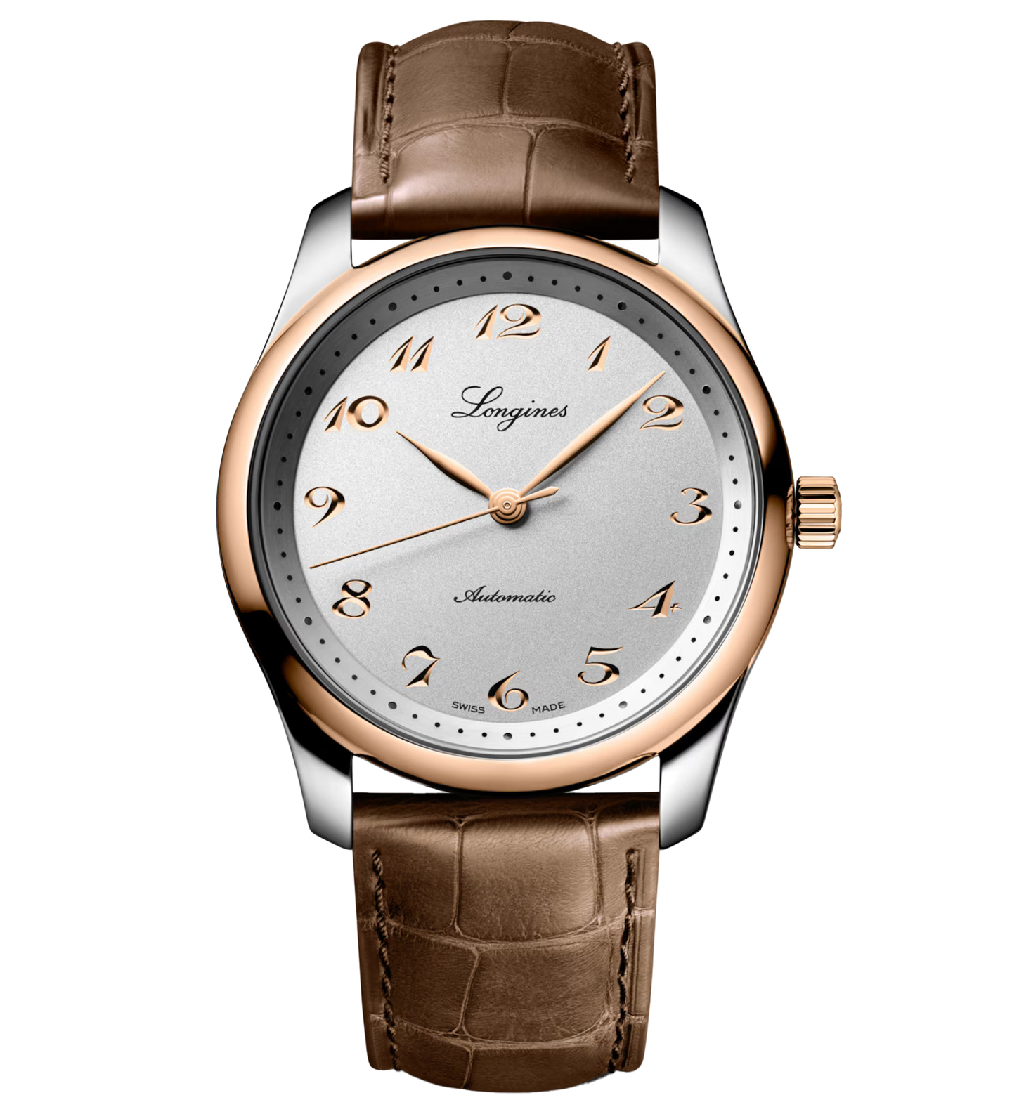 Longines Master 40mm Watch with Brown Leather Strap