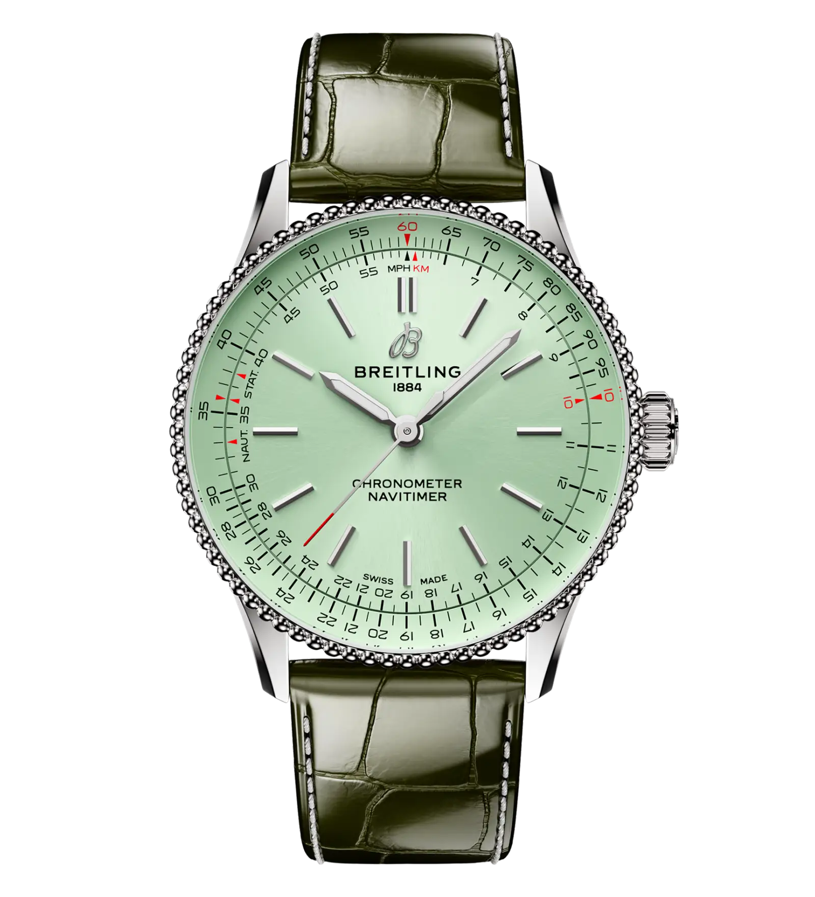 BREITLING AUTOMATIC ブライトリング Breitling Navitimer Automatic 36 Green Leather Strap | Fink's