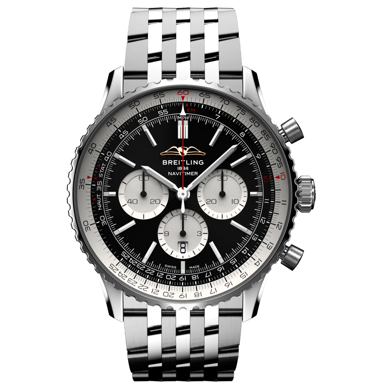 Breitling Navitimer B01 Chronograph 46 Watch with Black Dial