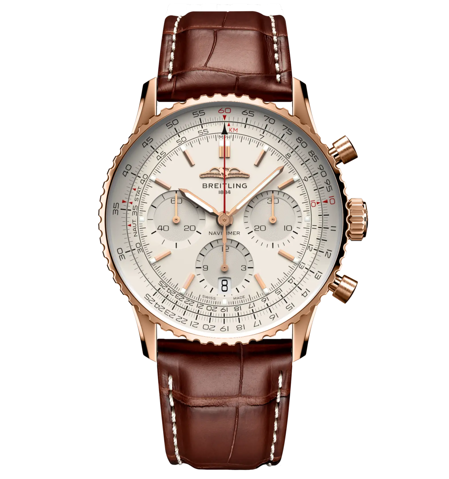 Breitling Navitimer B01 Chronograph 41 Watch with Leather Strap