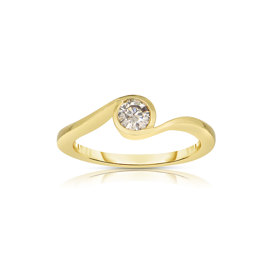 Sabel Collection Yellow Gold Fancy Diamond Swirl Ring