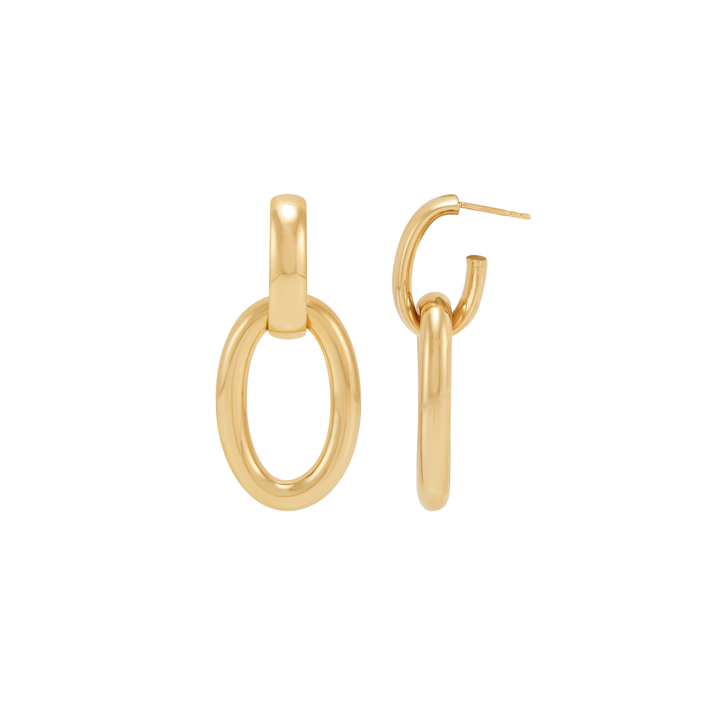 Sabel Collection Yellow Gold Polished Door Knocker Earrings