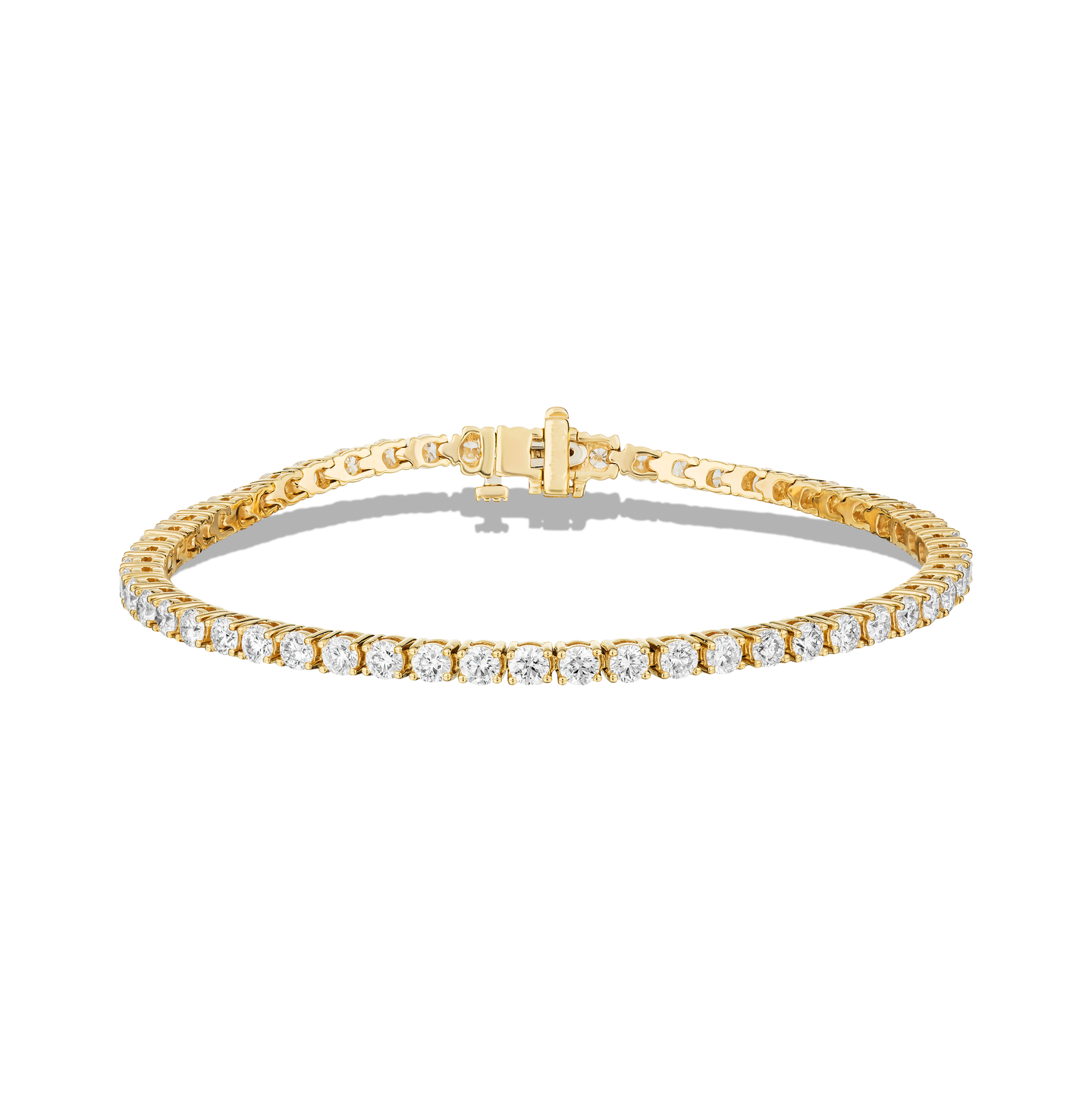 Sabel Collection Yellow Gold Round Diamond Tennis Bracelet, 7