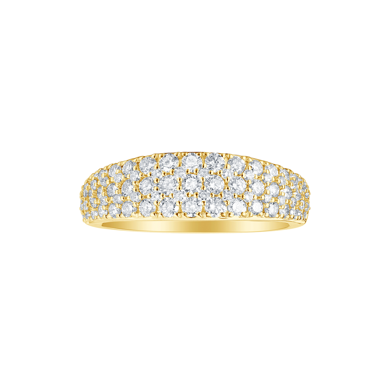 Sabel Collection Yellow Gold Multi-Row Diamond Band