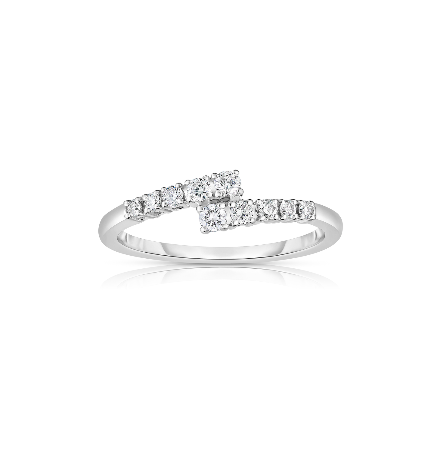 Sabel Collection White Gold Diamond Bypass Ring
