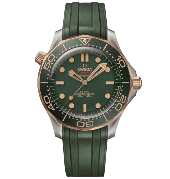 OMEGA Seamaster Diver 300m, 42mm Green Rubber Strap | Fink's