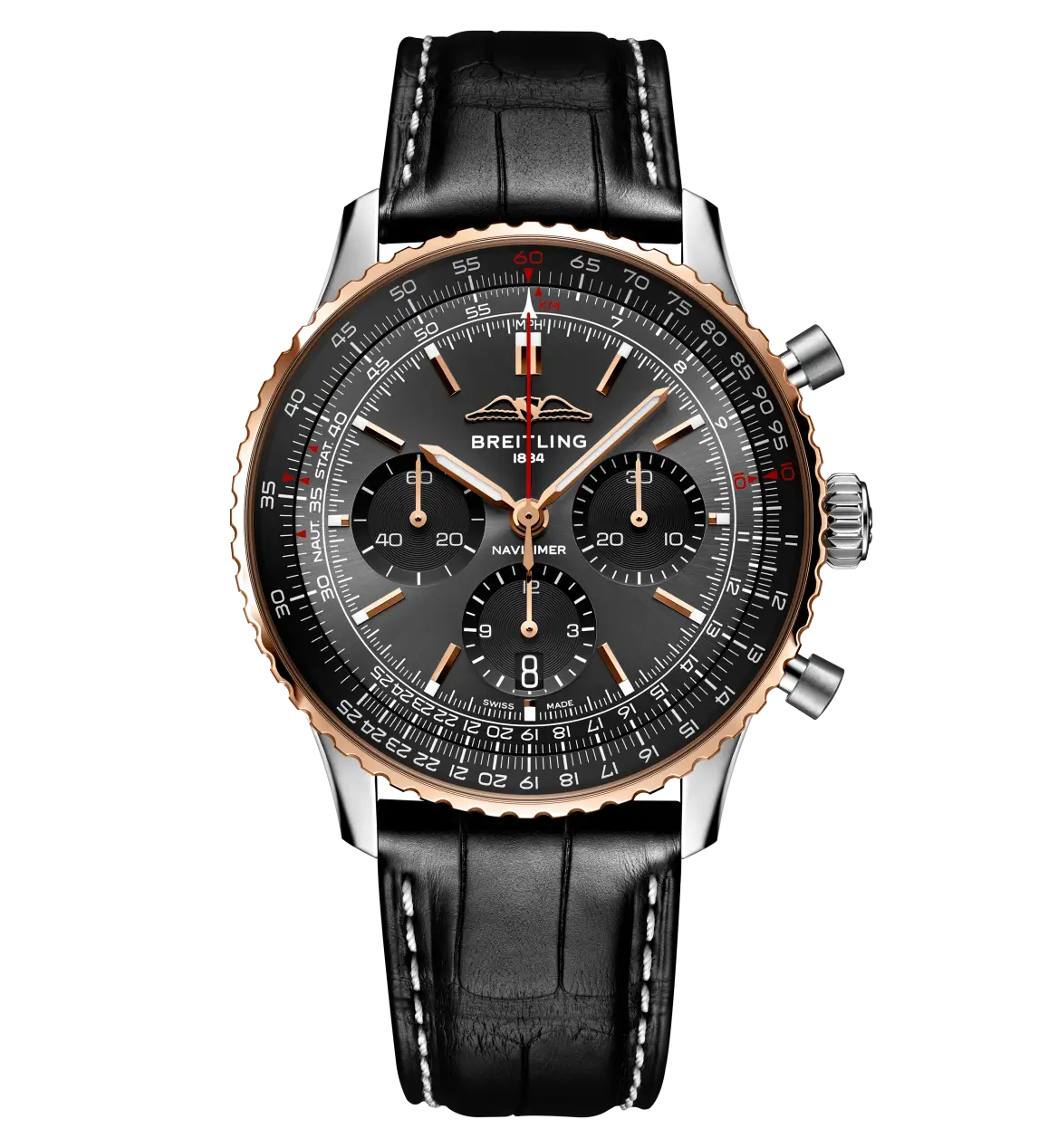 Breitling Navitimer B01 Chronograph 43 Limited Edition Watch with Black Leather Strap