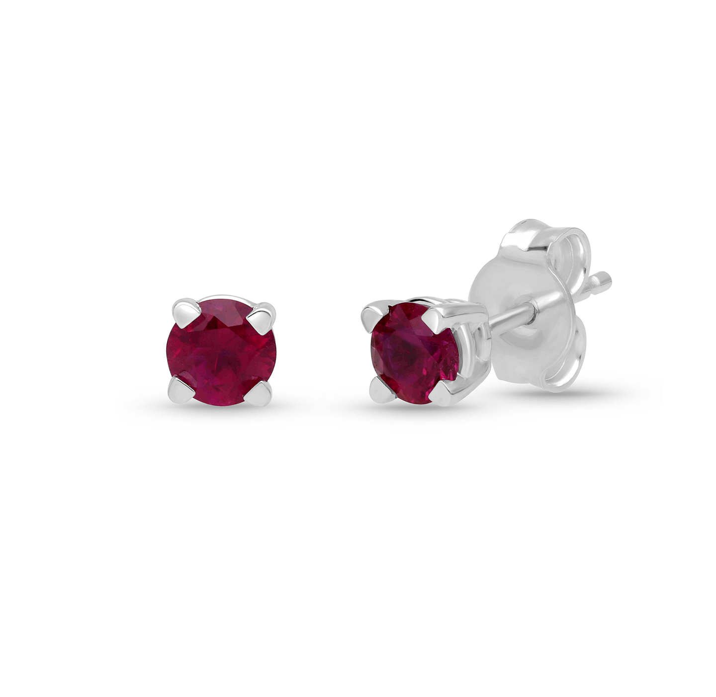 Sabel Collection White Gold Ruby Stud Earrings