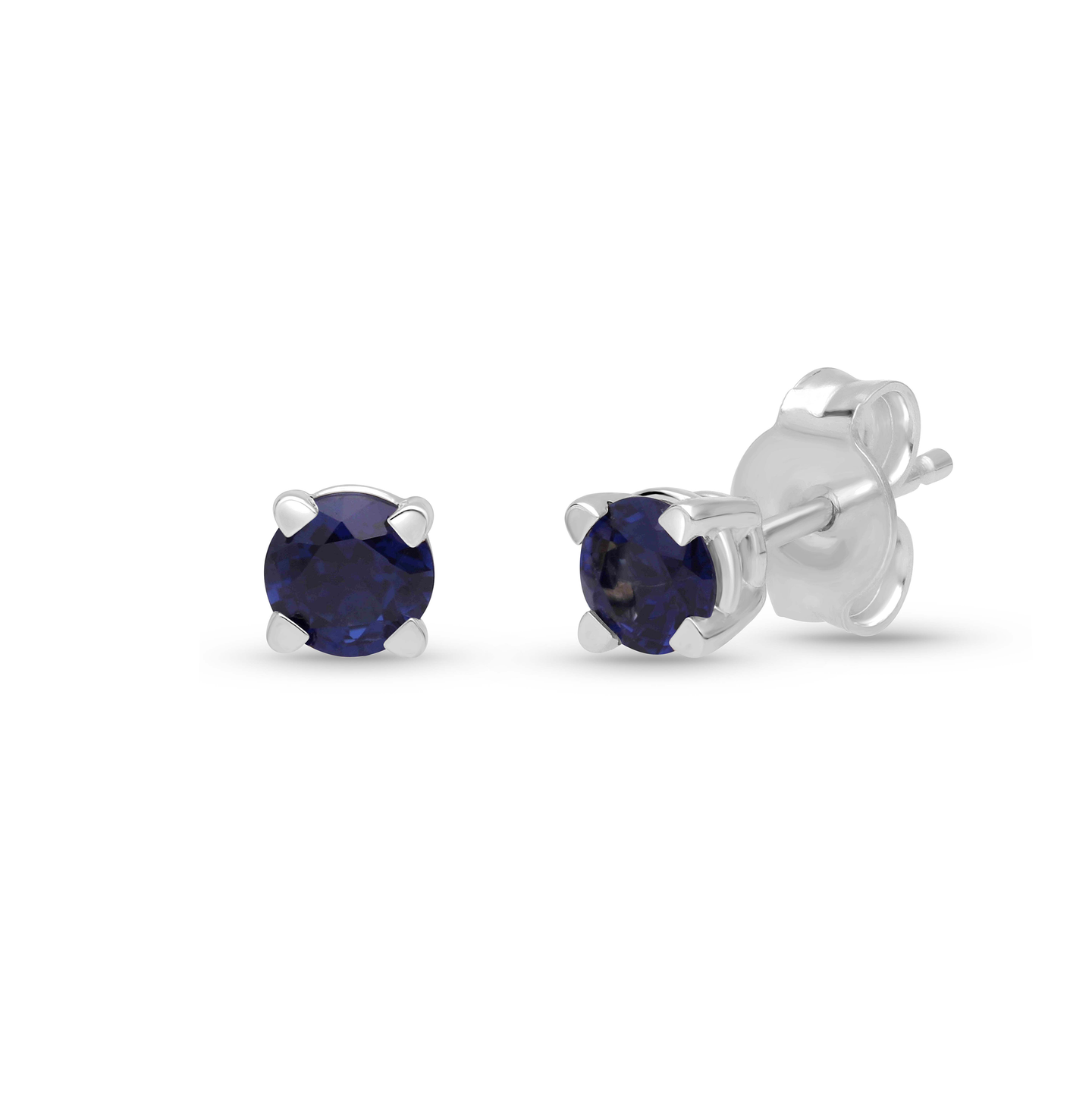 Sabel Collection White Gold Blue Sapphire Stud Earrings