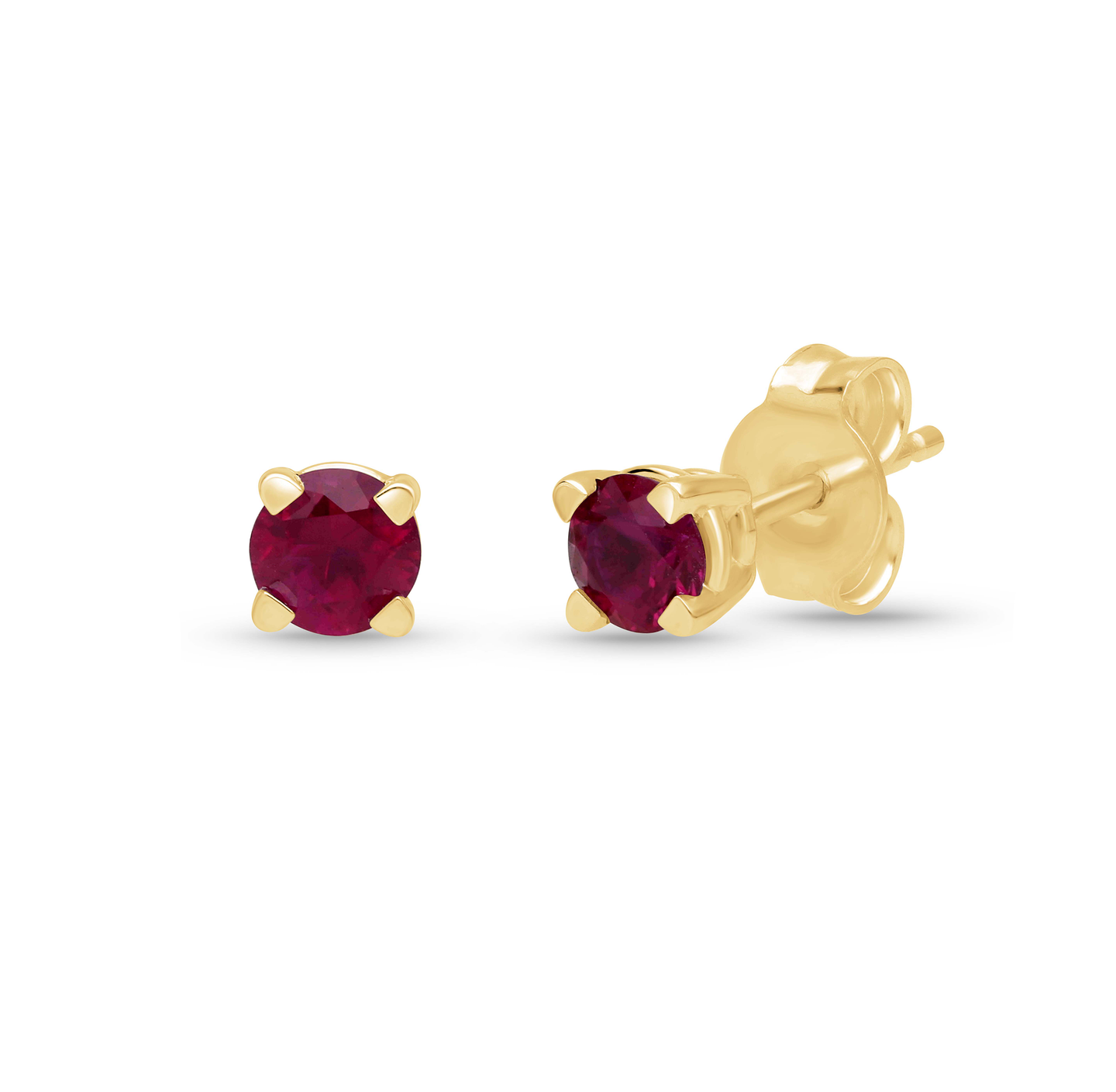 Sabel Collection Yellow Gold Ruby Stud Earrings