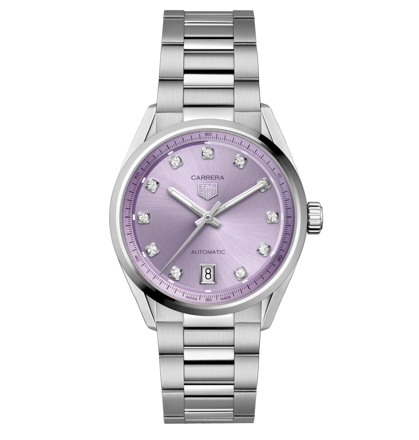 TAG Heuer Carrera Date Watch with Lilac Dial