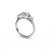 The Studio Collection Round Three Stone Engagement Ring with Halo in Platinum