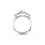 The Studio Collection Round Three Stone Engagement Ring with Halo in Platinum