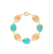 Marco Bicego Lunaria Yellow Gold Turquoise Station Bracelet