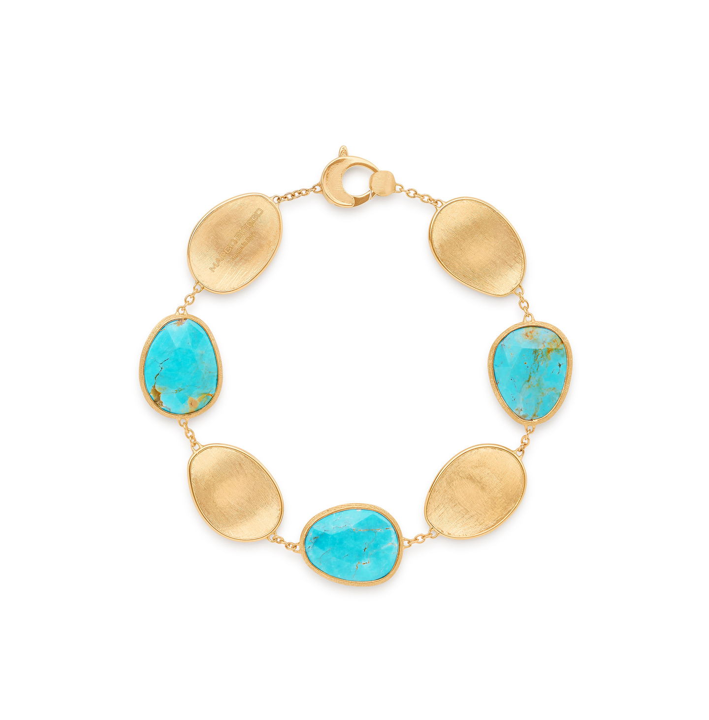 Marco Bicego Lunaria Yellow Gold Turquoise Station Bracelet
