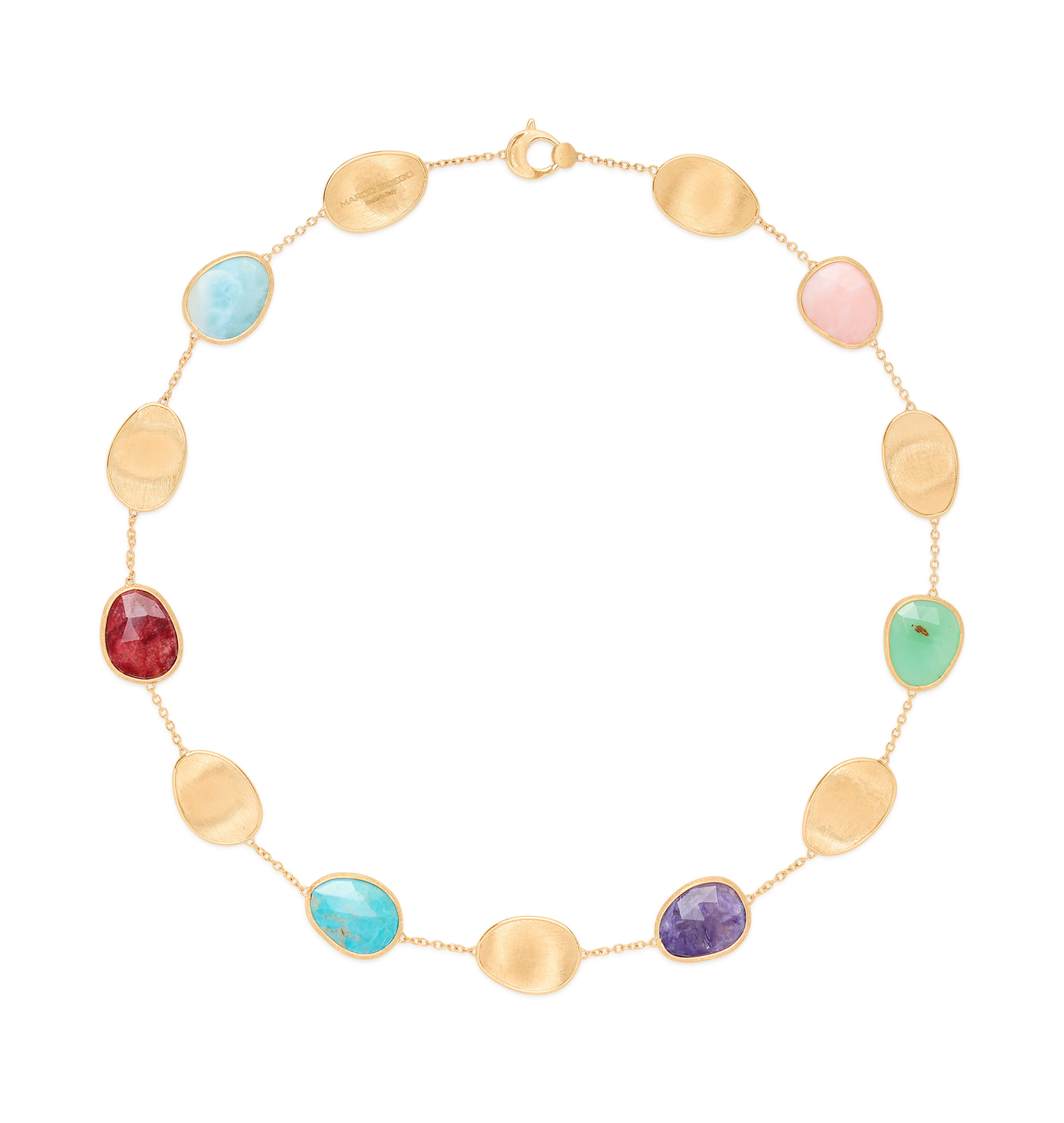 Marco Bicego Lunaria Yellow Gold Collar Necklace with Mixed Gemstones