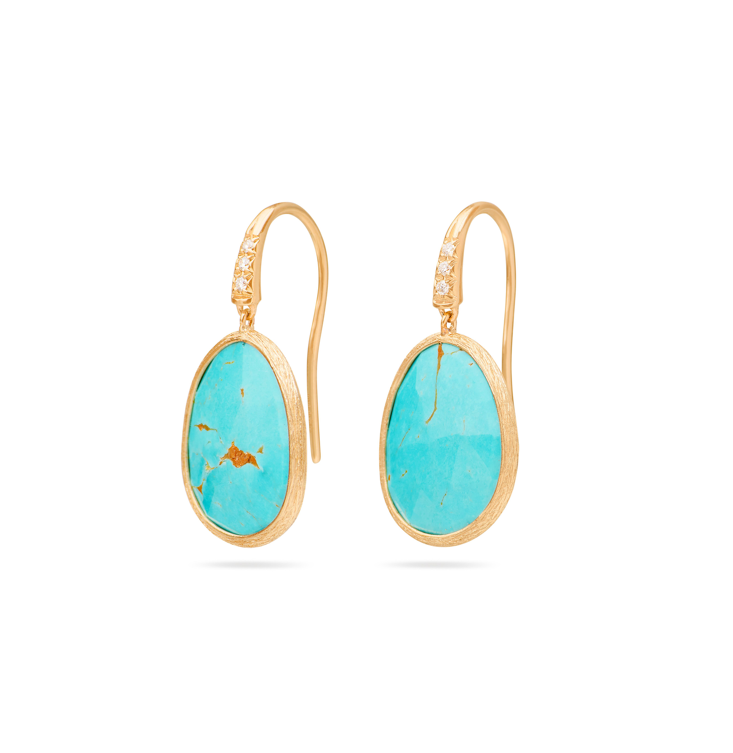 Marco Bicego Lunaria Drop Earrings with Turquoise and Diamond Accent
