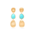 Marco Bicego Lunaria Yellow Gold Three-Drop Turquoise Earrings