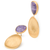 Marco Bicego Lunaria Yellow Gold Double Drop Charoite Earrings