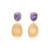 Marco Bicego Lunaria Yellow Gold Double Drop Charoite Earrings