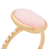 Marco Bicego Siviglia Yellow Gold Pink Opal Ring with Diamond Pavé Shank