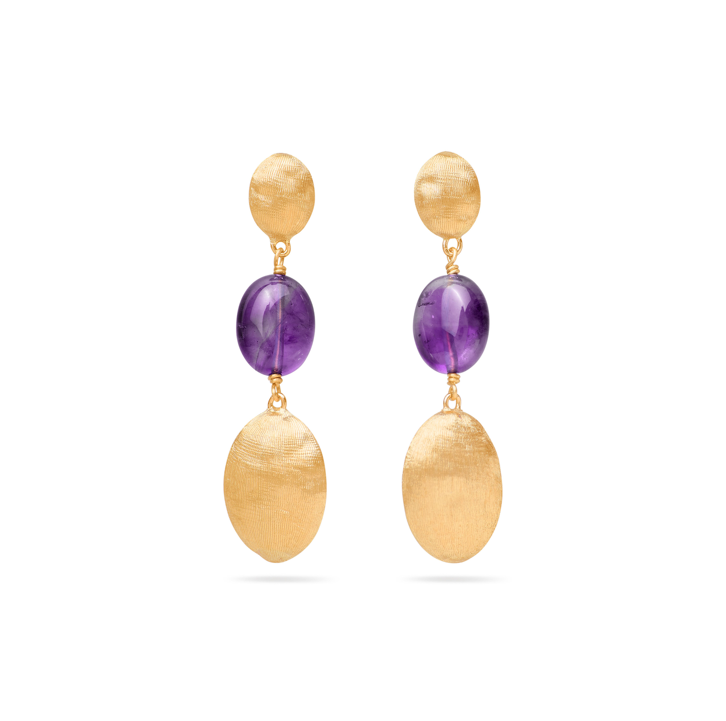 Marco Bicego Siviglia Yellow Gold Bead and Amethyst Dangle Earrings