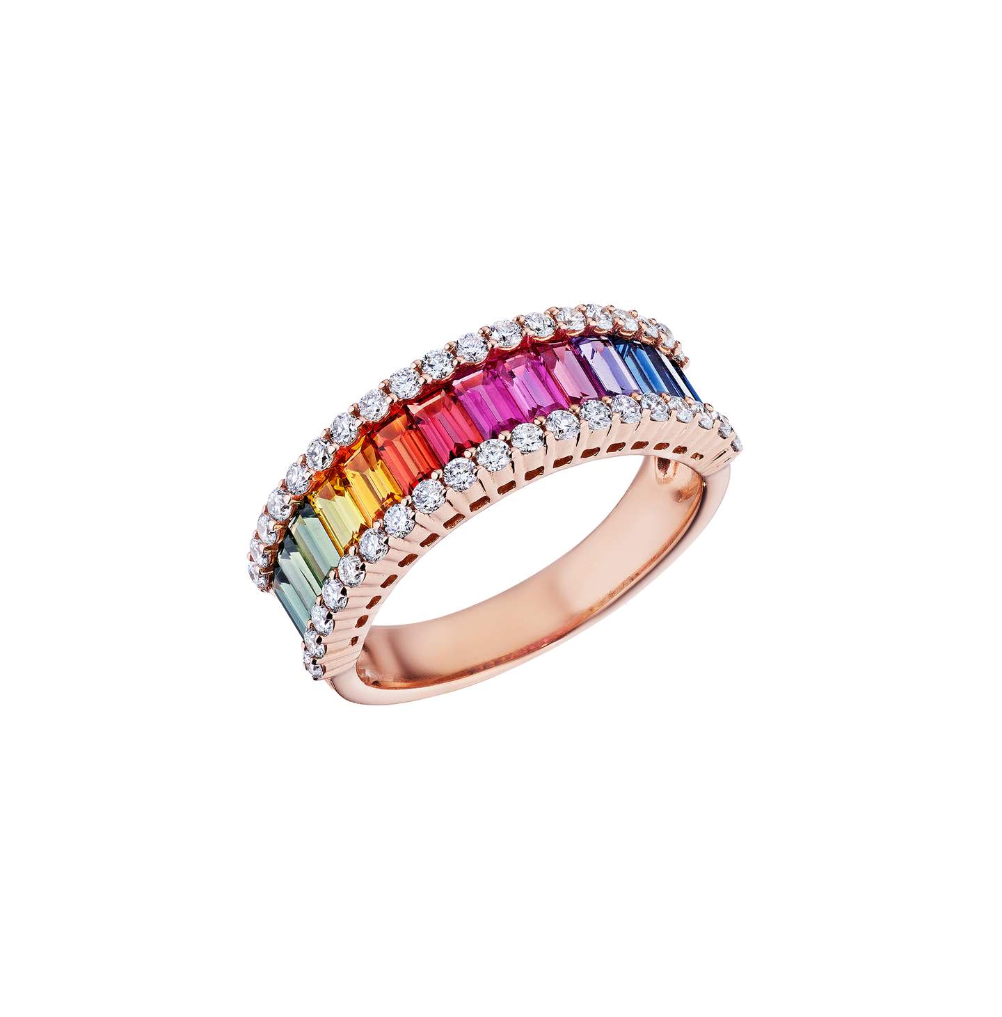 Sabel Collection Rose Gold Fancy Sapphire and Diamond Ring