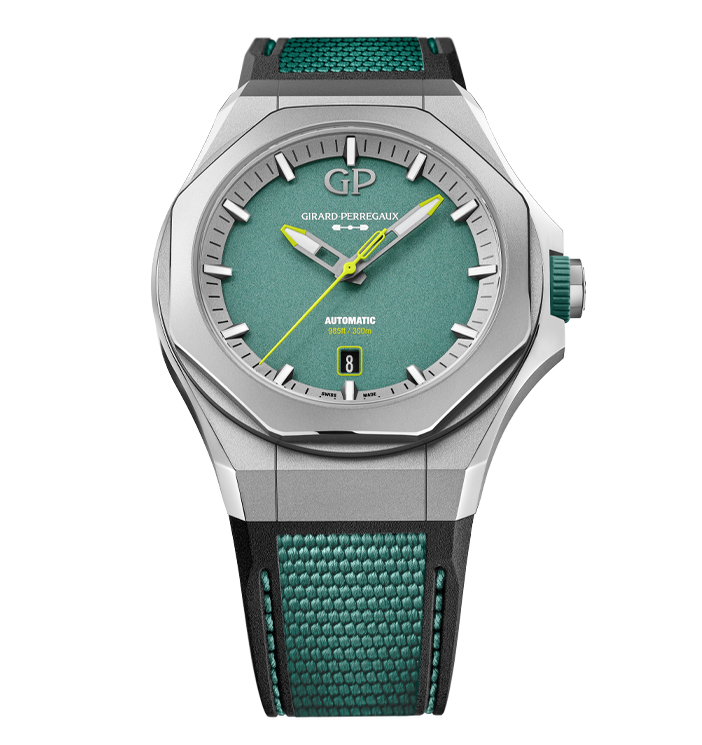 Girard-Perregaux Laureato Absolute Aston Martin F1® Edition with Green Rubber Strap