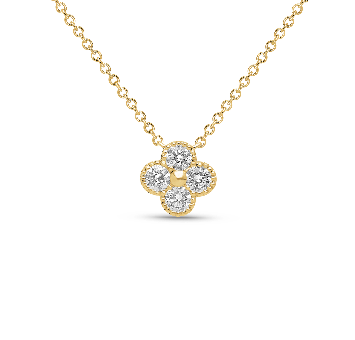 Sabel Collection Yellow Gold Diamond Clover Pendant