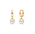 Yellow Gold 8mm Freshwater Pearl Drop Earrings