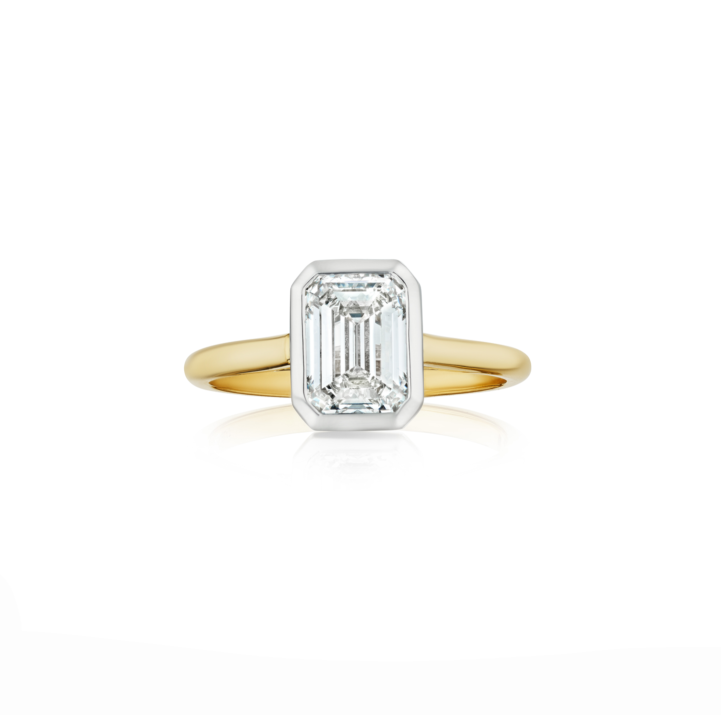 The Studio Collection Bezel Set Emerald Cut Diamond Engagement Ring