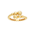 Sabel Collection Yellow Gold Beaded Bypass Ring