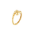 Sabel Collection Yellow Gold Beaded Bypass Ring