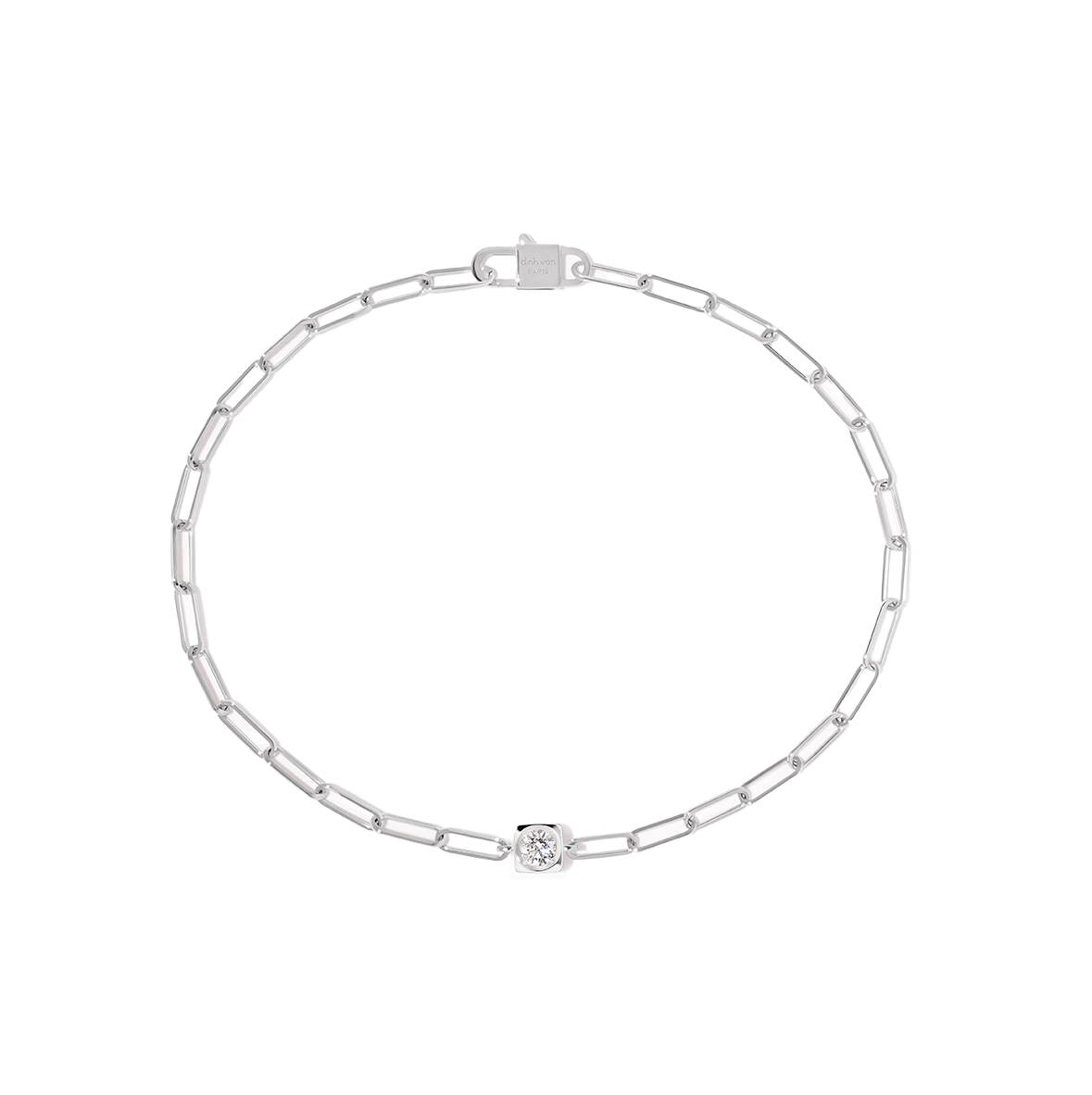 Dinh Van Le Cube White Gold Diamant Chain Bracelet