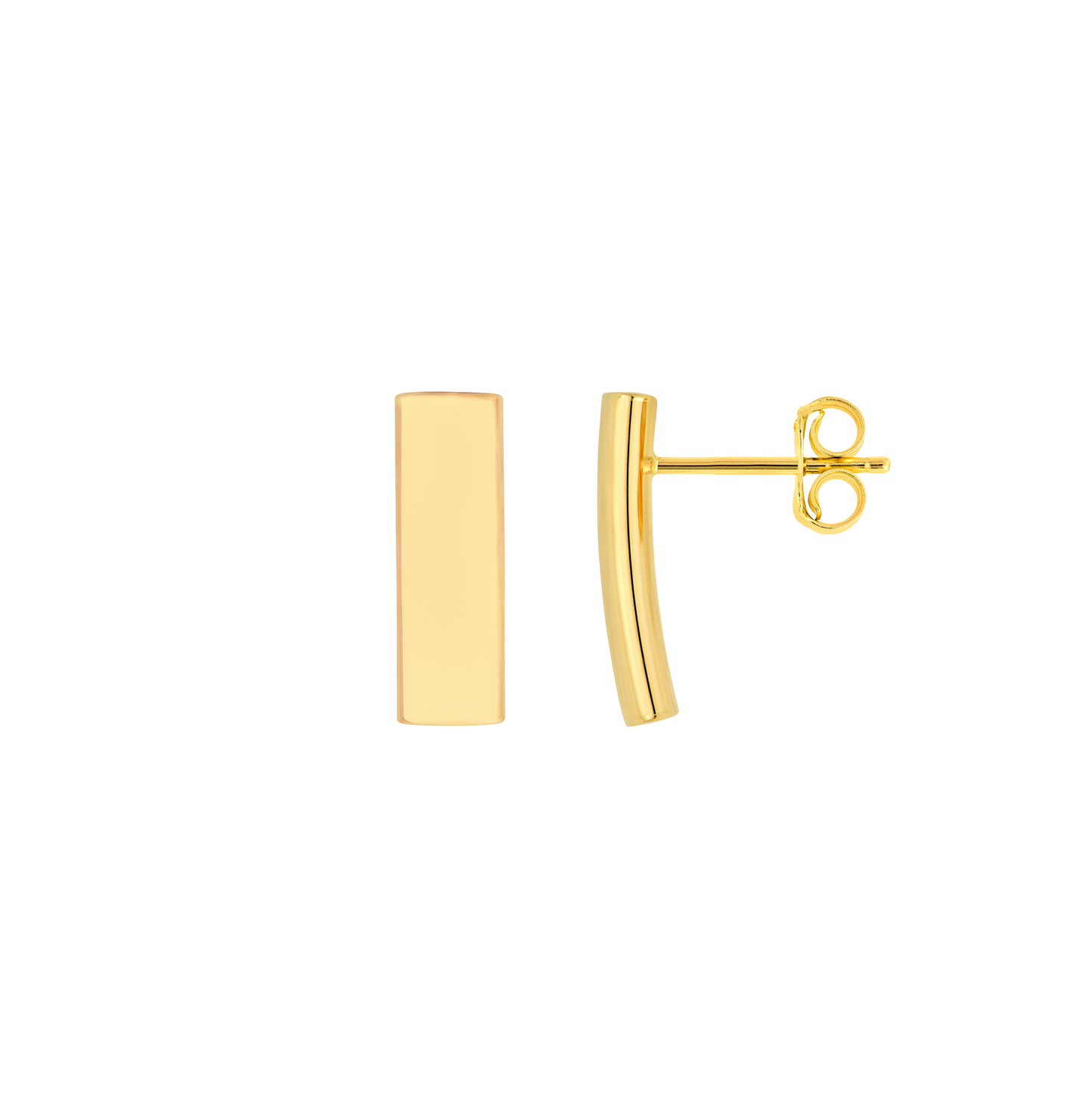 Sabel Collection Yellow Gold Curved Bar Earrings