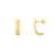 Sabel Collection Yellow Gold Triangular Tube J Huggie Hoop Earrings