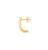 Sabel Collection Yellow Gold Triangular Tube J Huggie Hoop Earrings
