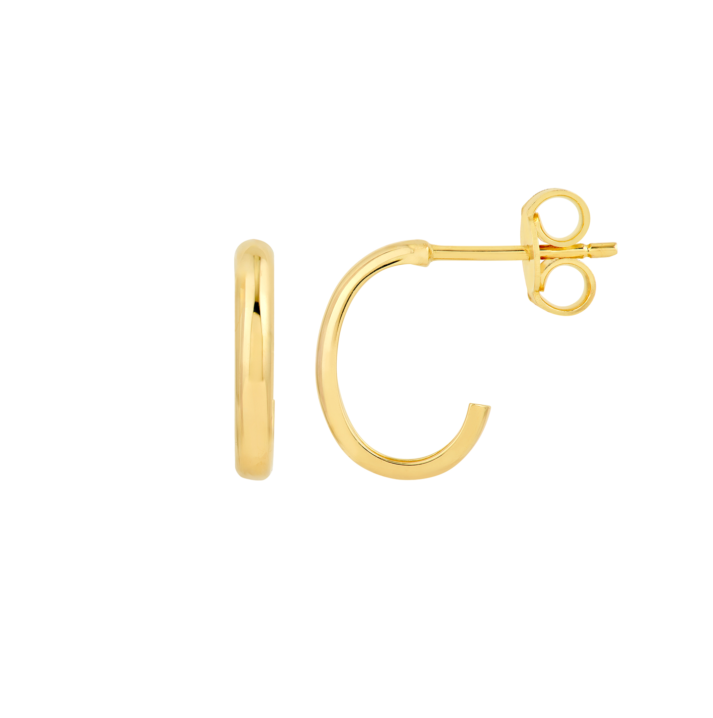 Sabel Collection Yellow Gold Medium J Huggie Hoop Earrings