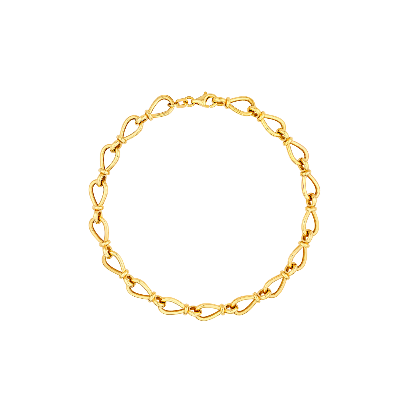 Sabel Collection Yellow Gold Teardrop Tied Link Bracelet