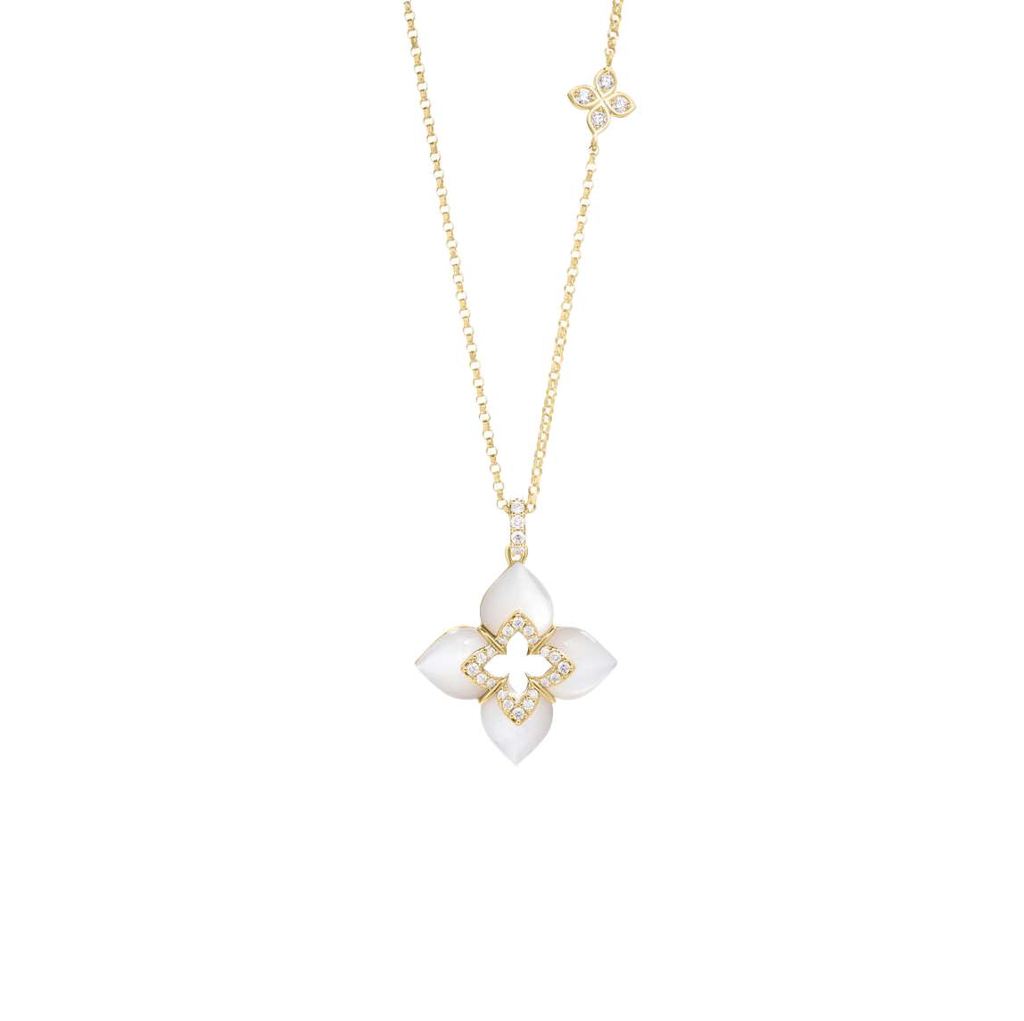 Roberto Coin Venetian Princess Mother-of-Pearl and Diamond Flower Necklace