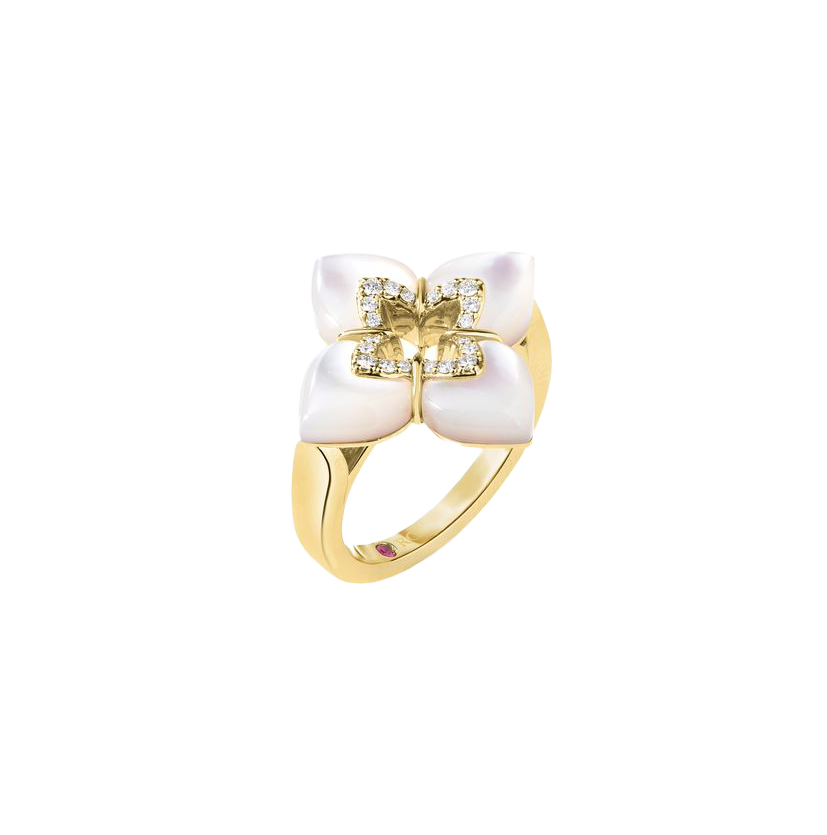 Roberto Coin Venetian Princess Mother-of-Pearl and Diamond Flower Ring