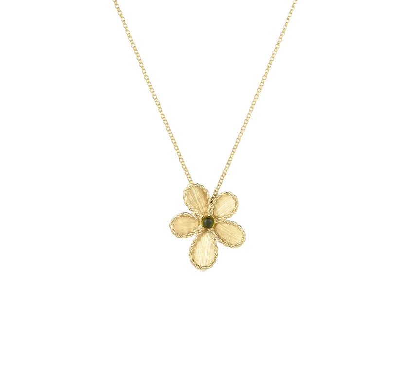 Roberto Coin Jasmine Green Tourmaline Flower Necklace
