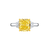 Fink&#39;s Exclusive Fancy Yellow Diamond Engagement Ring with Half Moon Diamonds