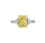 Fink&#39;s Exclusive Fancy Yellow Radiant Cut Diamond Engagement Ring with Diamond Pave Shank