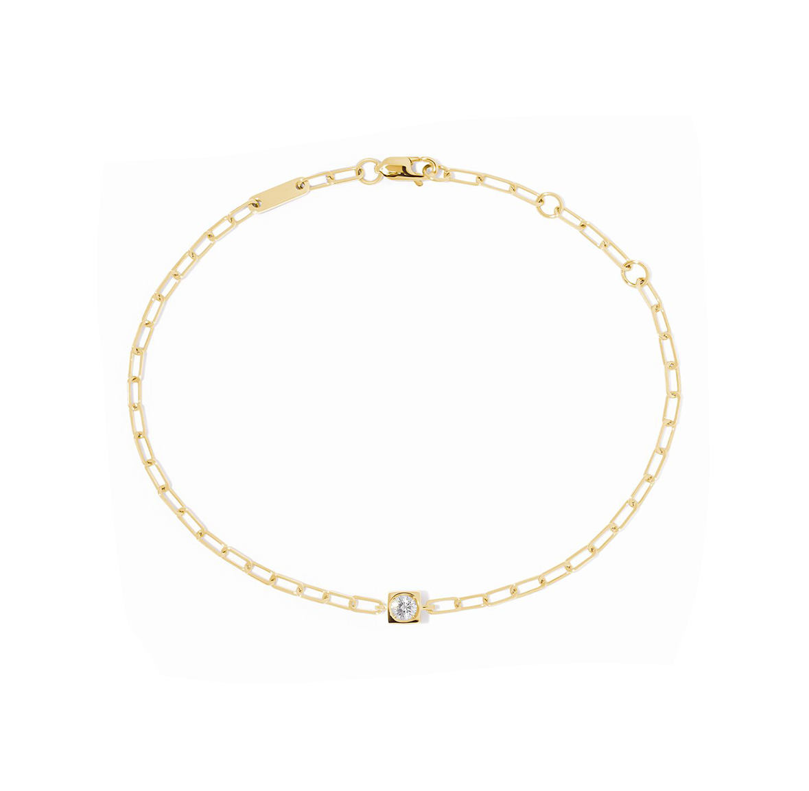 Dinh Van Le Cube Yellow Gold Diamant Chain Bracelet