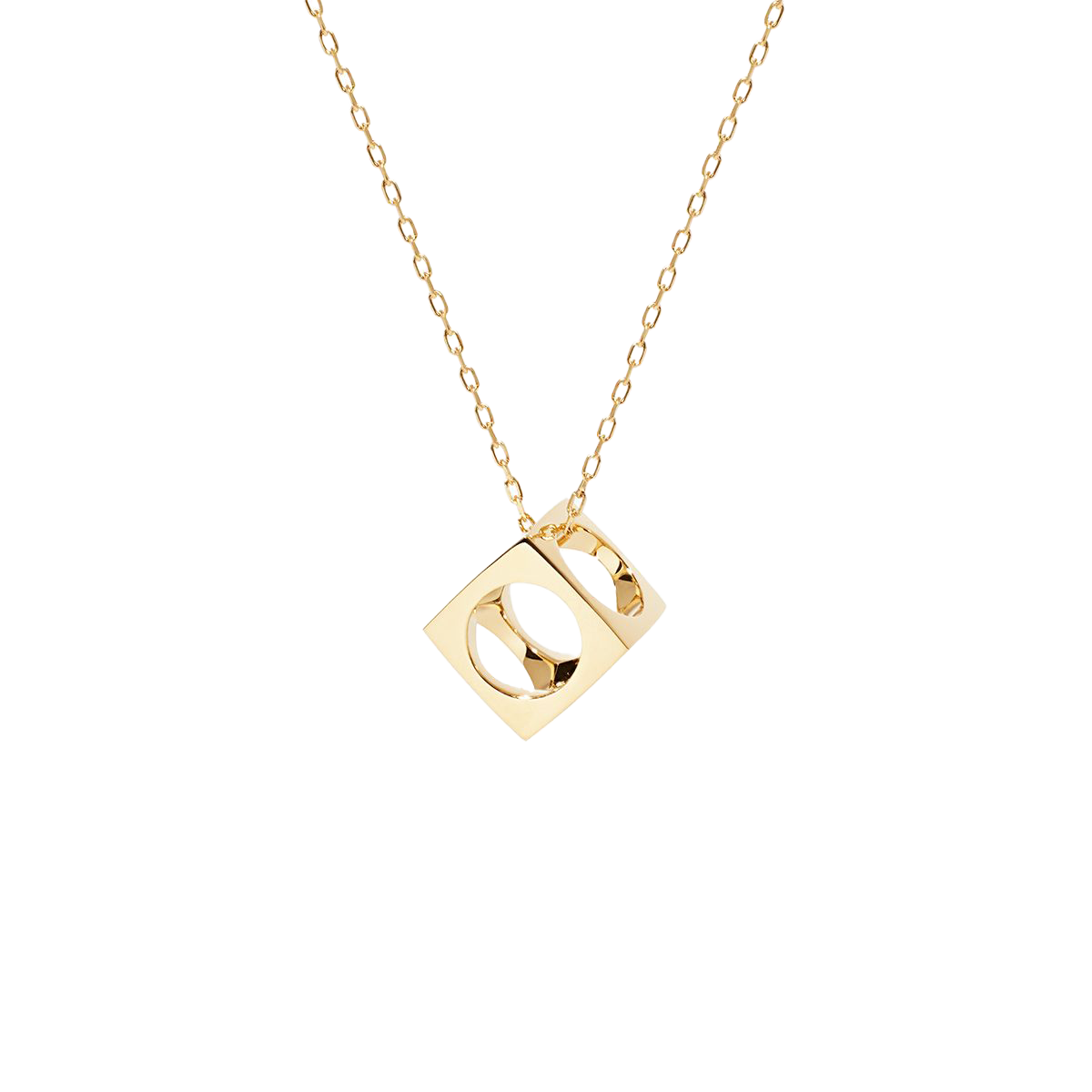 Dinh Van Le Pavé Medium Open Square Pendant on Chain