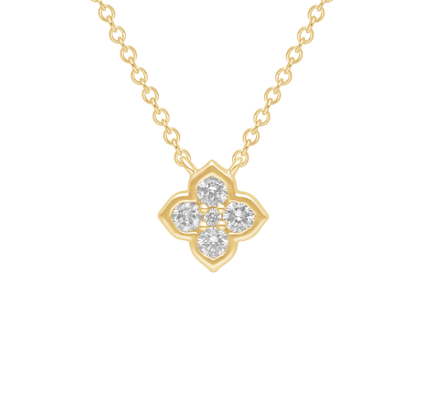 Sabel Collection Yellow Gold Diamond Flower Pendant