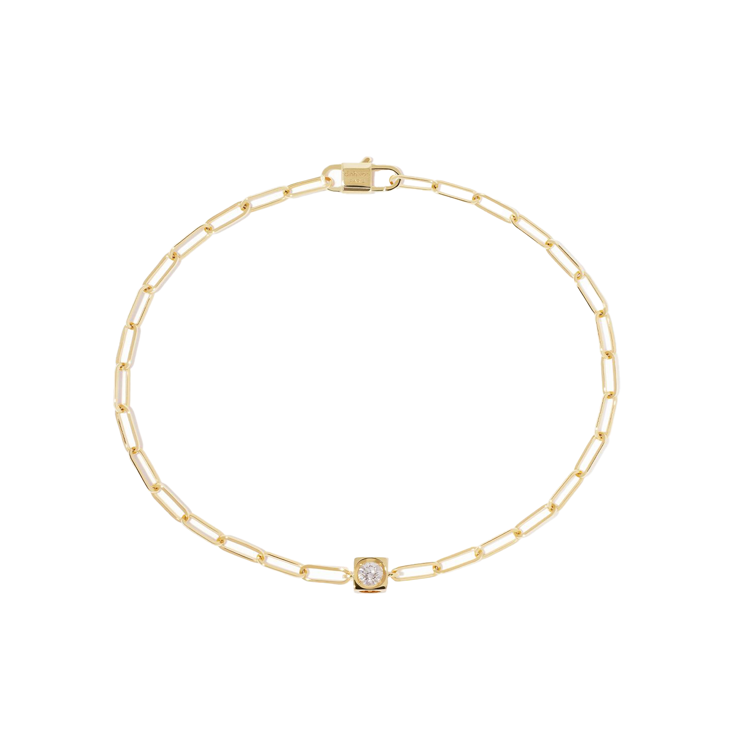 Dinh Van Le Cube Yellow Gold Diamant Chain Bracelet