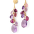 Marco Bicego Paradise Multi-Strand Amethyst and Pink Tourmaline Gemstone Dangle Earrings